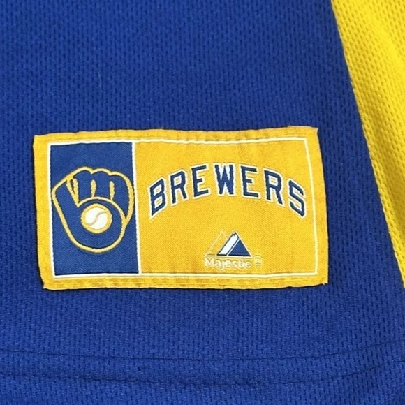 Milwaukee Brewers Majestic MLB Cooperstown World Series 1982 Jersey Mens Small - Picture 2 of 7